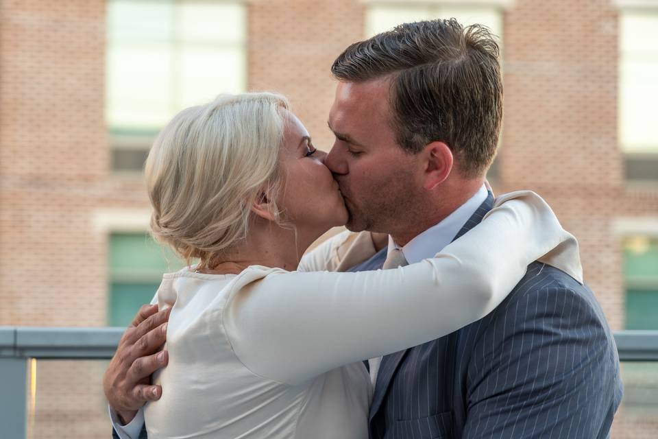 First kiss as married couple