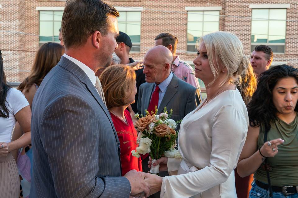 Bride and Groom Talking