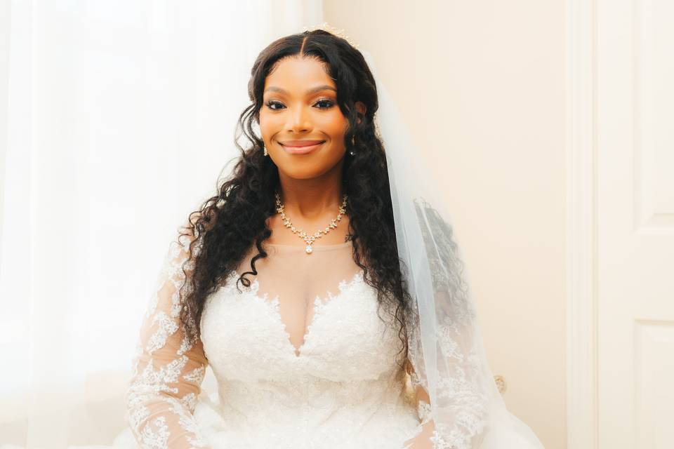 Bride walking down
