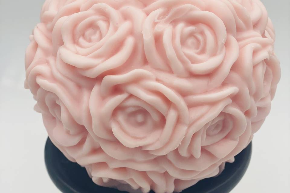 Pink Rose Ball Candle