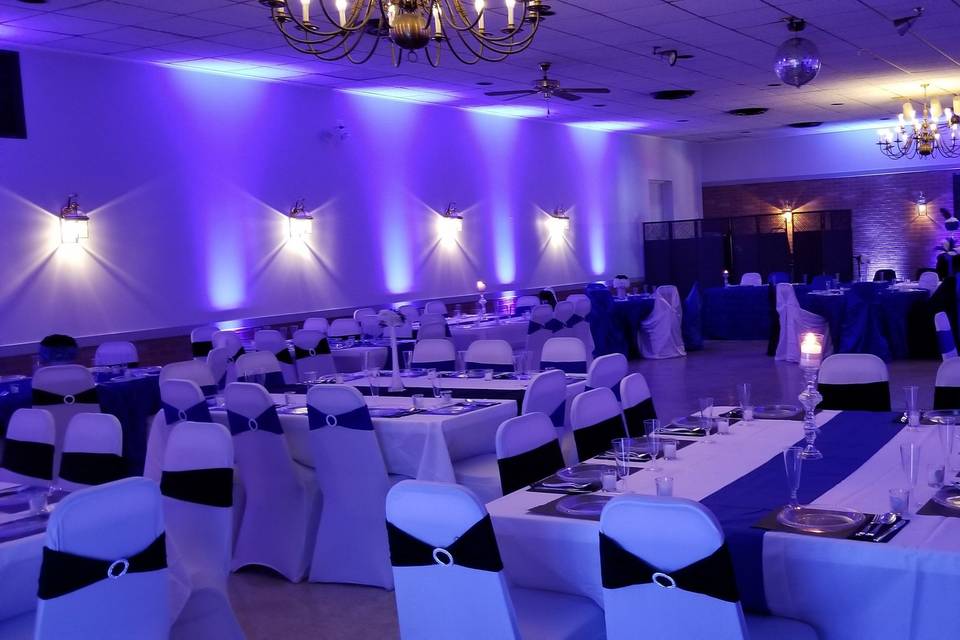 Blue Uplighting for wedding