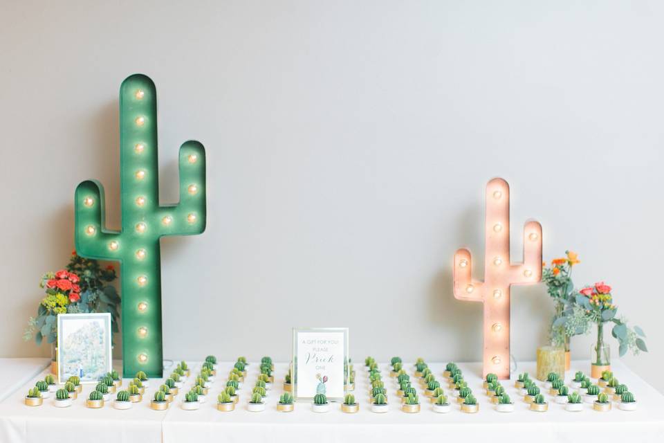 Cactus candle favors