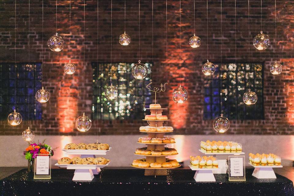 Dessert table at Warehouse 215