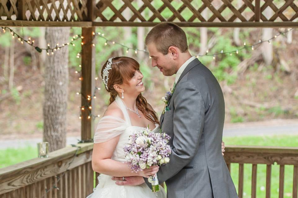 Bride and groom at Gazebo