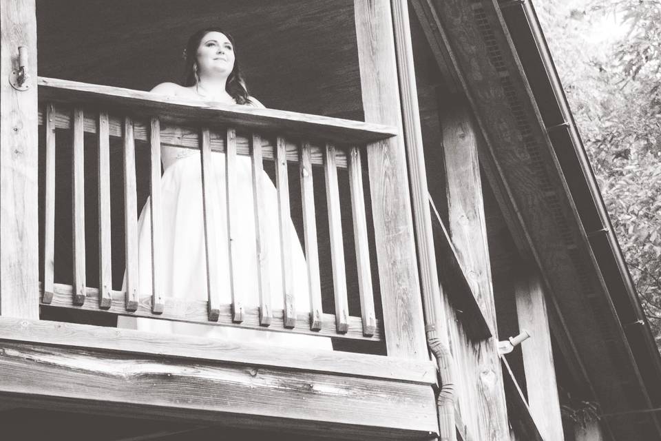 Bride at the balcony