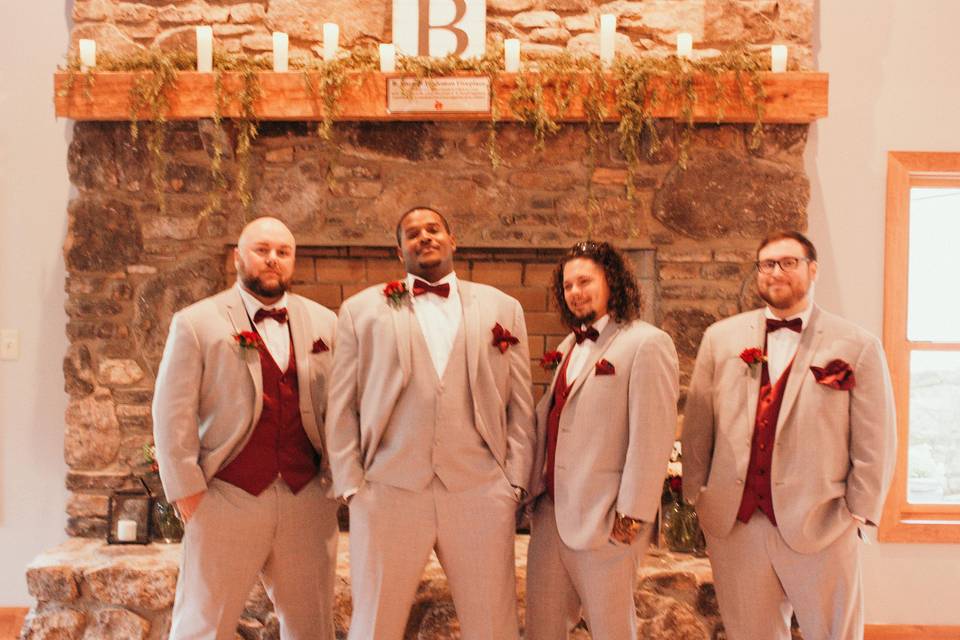 Groomsmen inside Meador