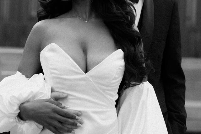 Black and white couples portra