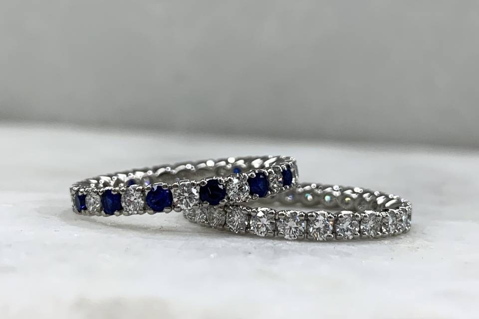 Sapphire and Diamond Bands