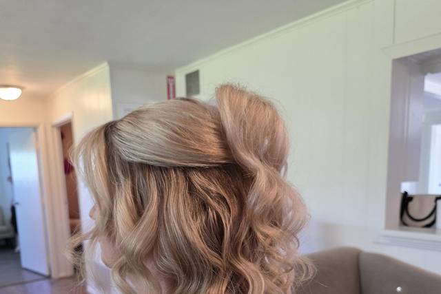 Half up bridal waves