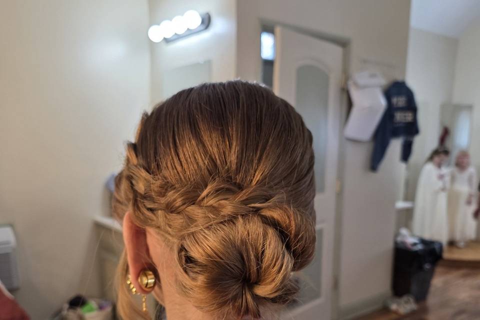 Braided bridesmaids updo