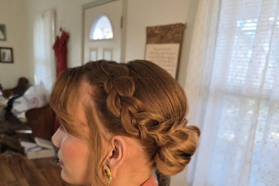 Braided bridesmaids updo