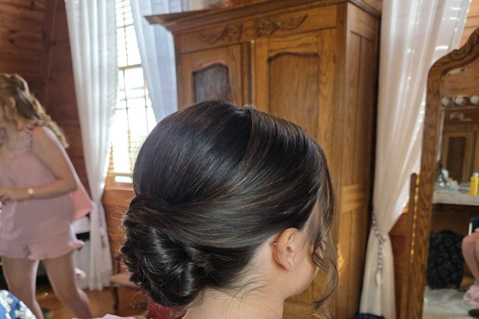 Sleek low bun