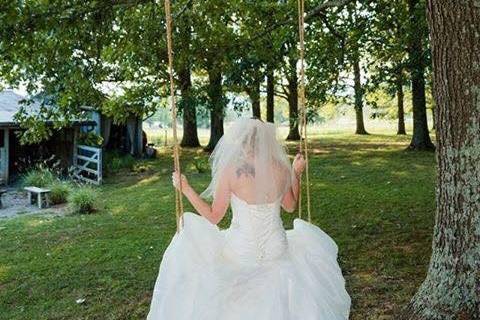 Bride in a swing