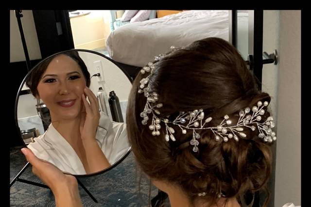 Bridal updo and makeup