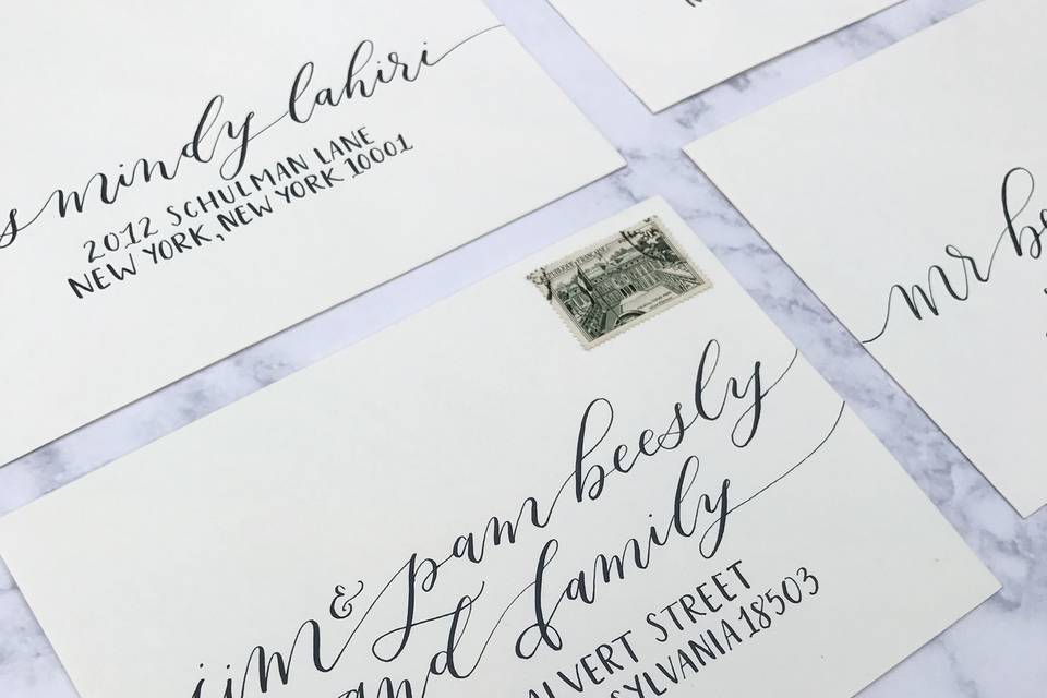 Custom envelope calligraphy