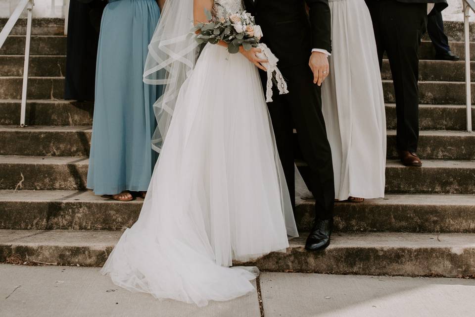 Cheering on the newlyweds