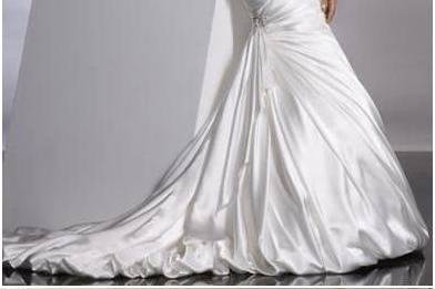 Sleek Satin fishtail wedding dress customised in sizes 6-18