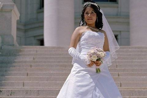 Maria on the steps of the Wisconsin Capitol building, June 2007