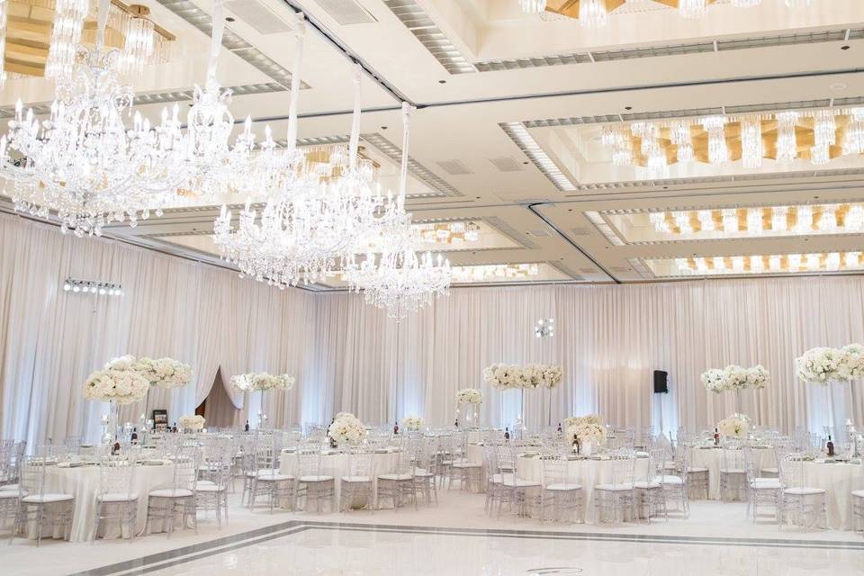 A glittering reception setup