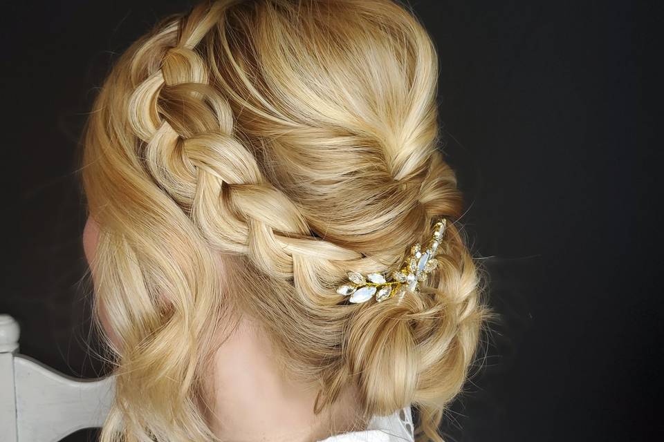 Boho Side Braid Low Bun