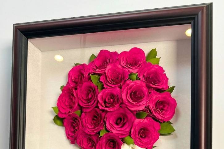 Pink Roses Shadowbox