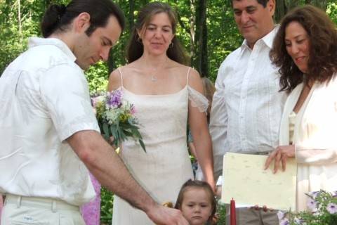 Blessing ritual with family