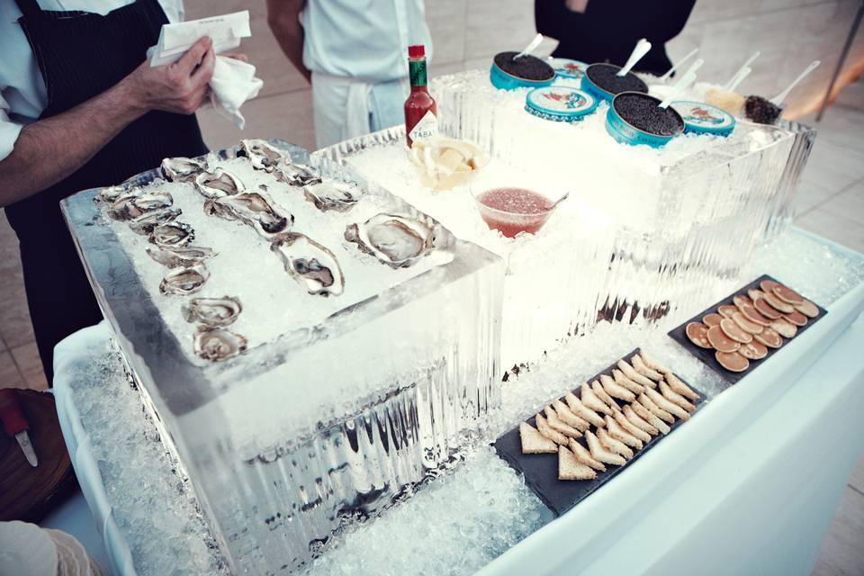 Oysters and caviar