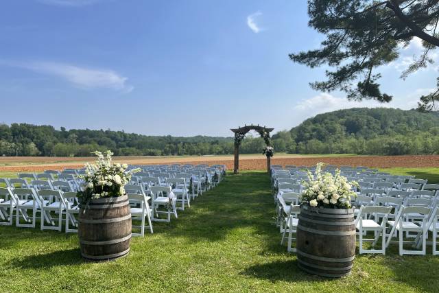Wedding ceremony set up