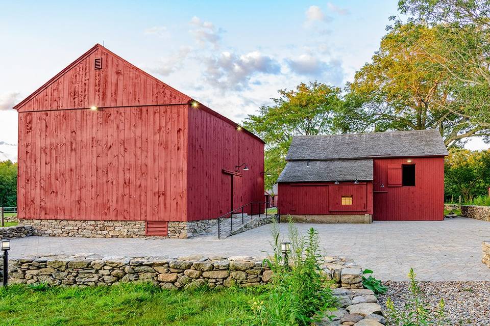 Restored Barns and Paved Patio