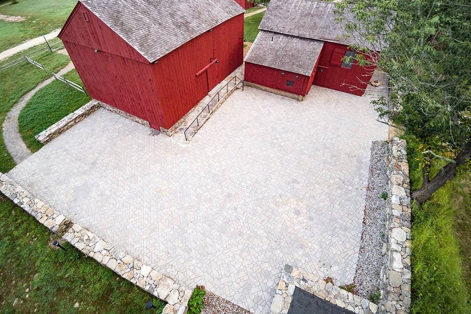 Restored Barns and Paved Patio