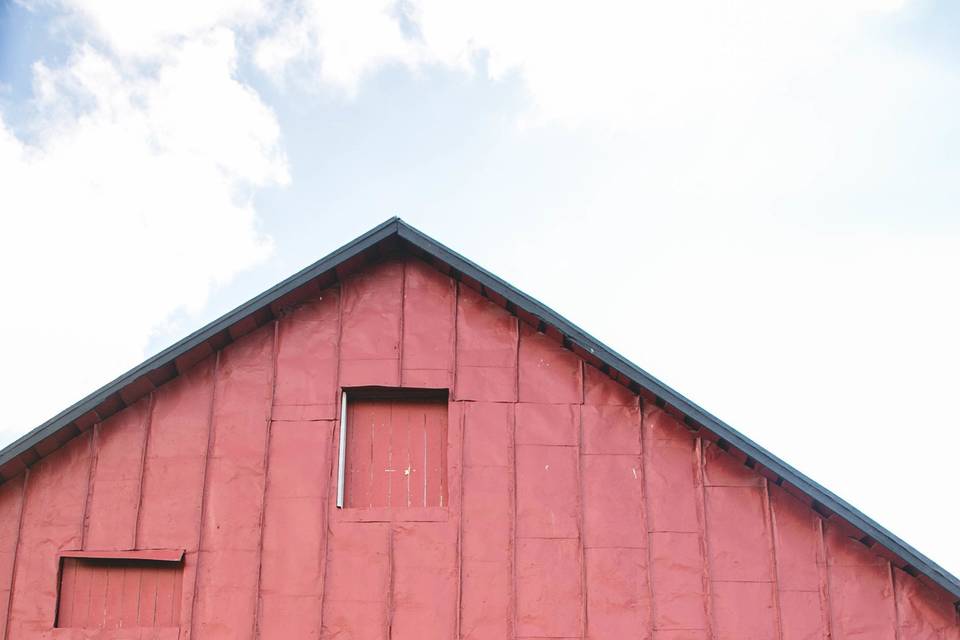 Kissing by the barn