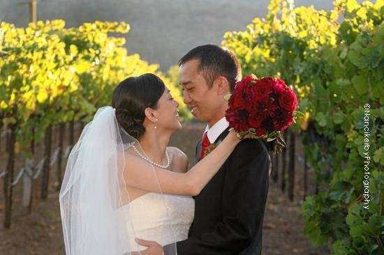 Couple at the end of our Formals in the Vineyard