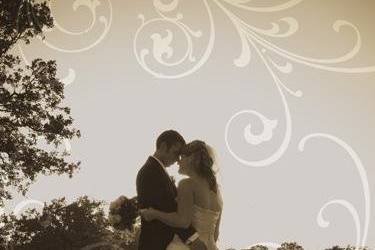 Couple on the 9th Tee at Sunset for Formals in Napa Valley