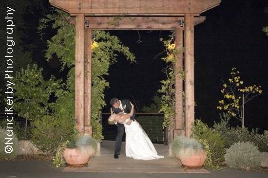 Couple at the evenings end at Napa Valley's Calistoga Ranch venue