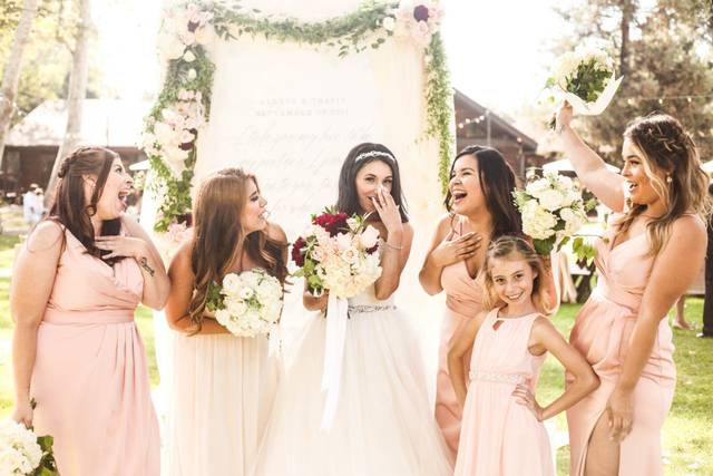 Giddy bridesmaids.