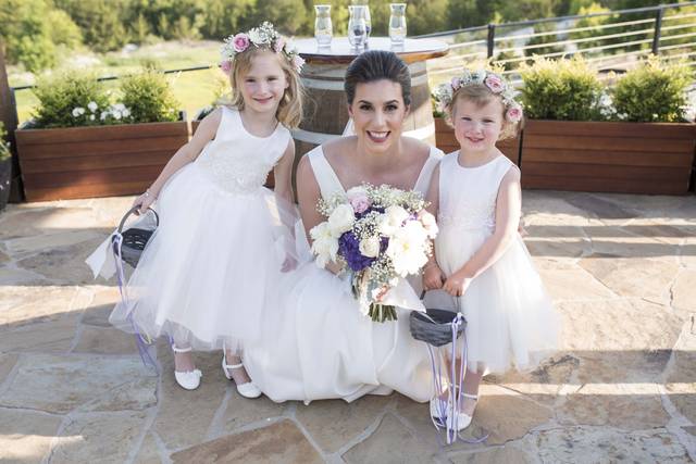 Bride and flower girls