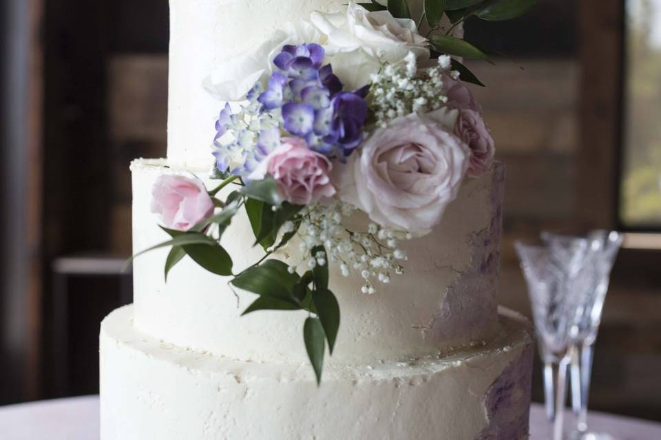 Wedding cake with flower details