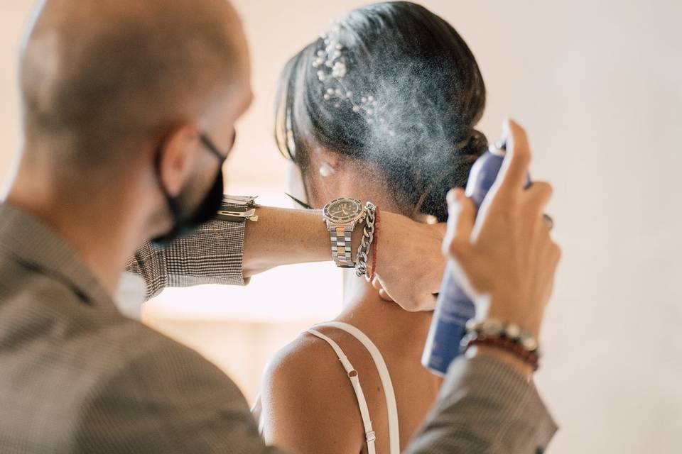 Bridal updo Venice Italy