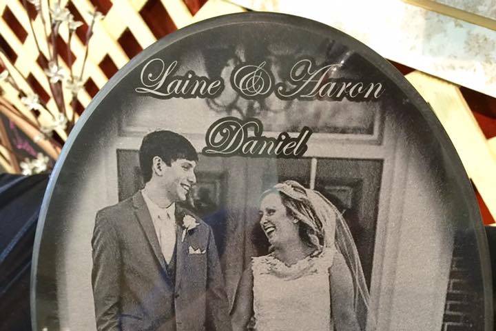 Wedding Photo Engraved Marble