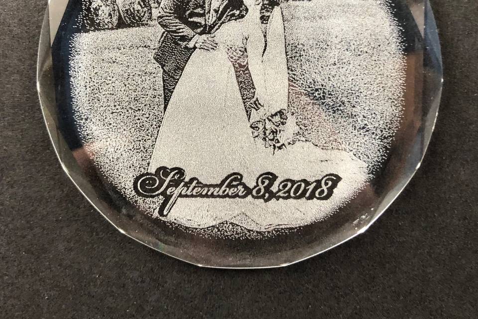 Engraved Crystal Ornament