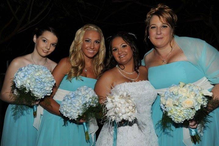 The bride with her bridesmaids