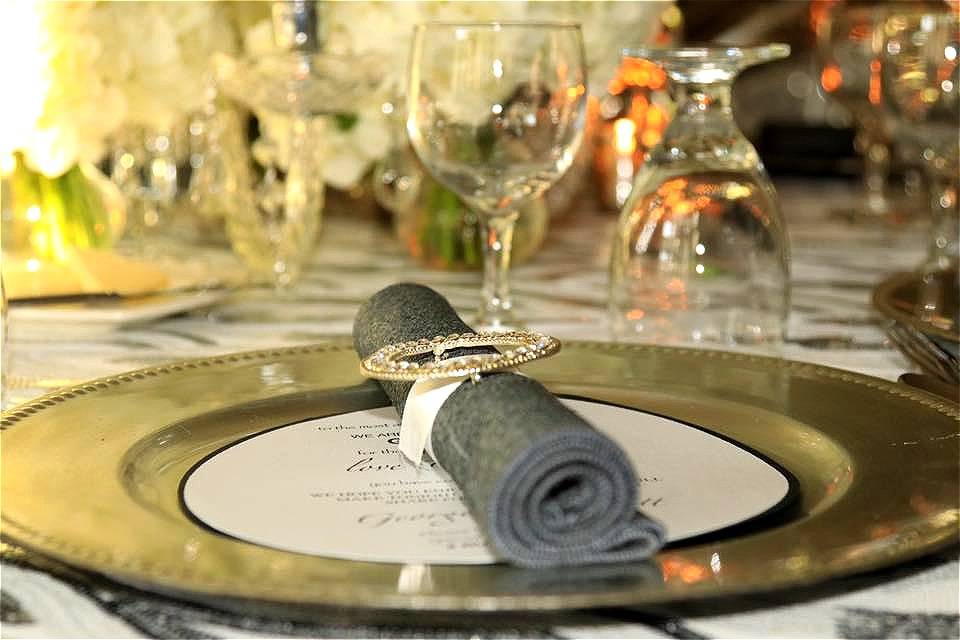 Wedding table place setting