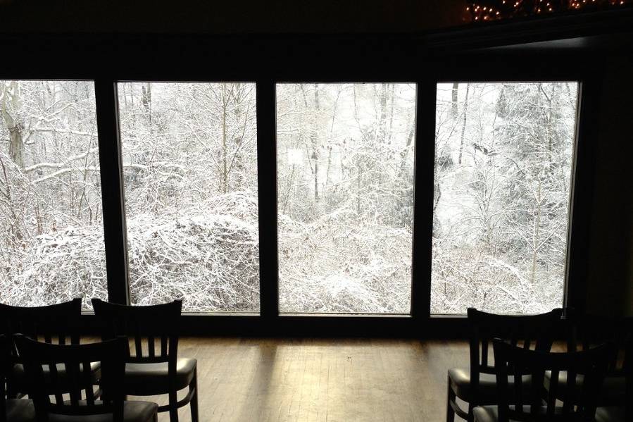 Winter view for a Woods Room Wedding Ceremony (pre-renovation)