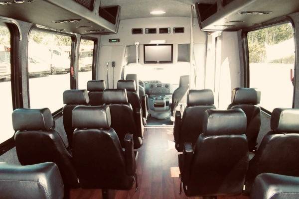 Luxury shuttle bus - front interior