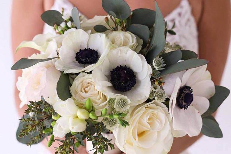 Anemone bridal bouquet
