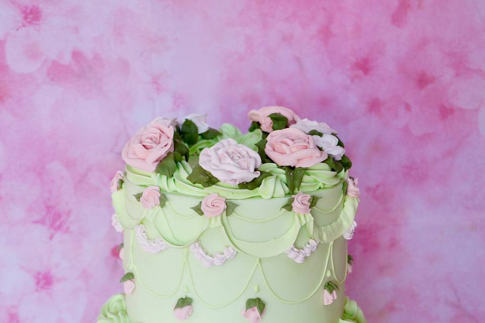 Two tier lambeth cake
