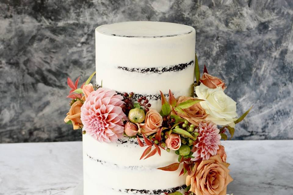 Semi naked floral cake