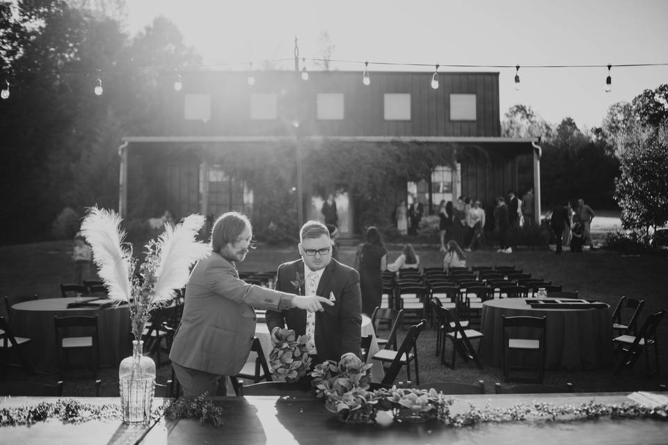 Outdoor wedding setup