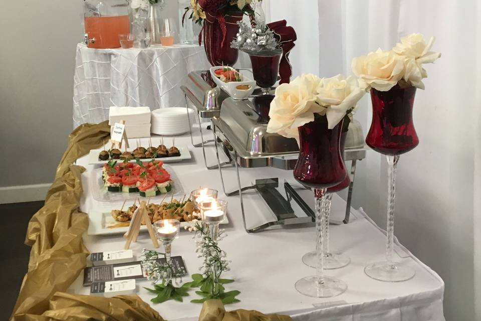 Elegant catering table setup