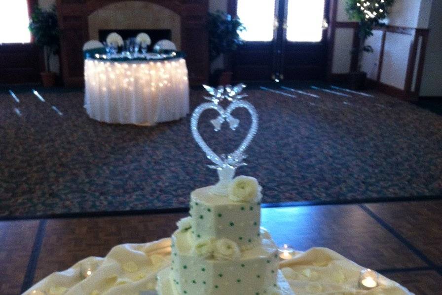 Table setup with centerpiece